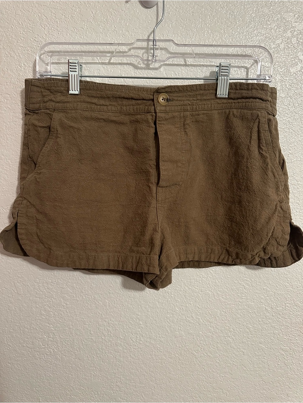 Women’s Casual olive green Linen-Blend Shorts